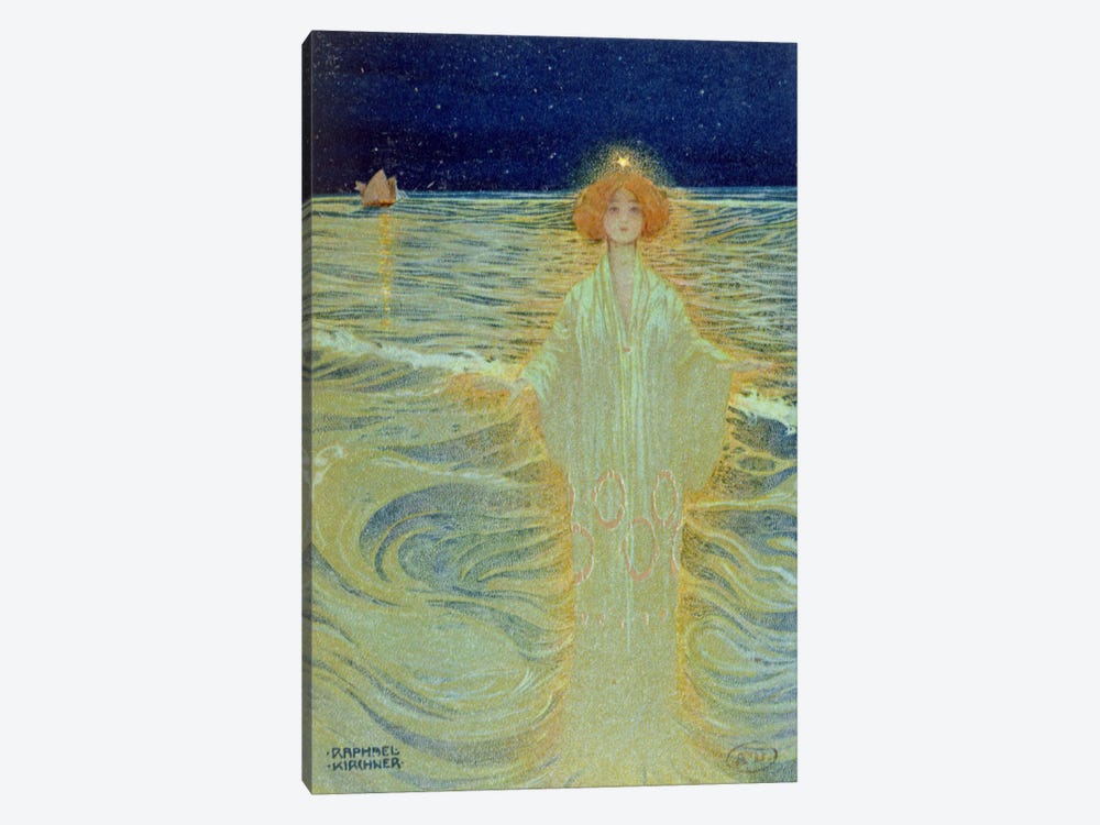 Ghost appearing above the sea during the night, early 20th century  1-piece Canvas Artwork