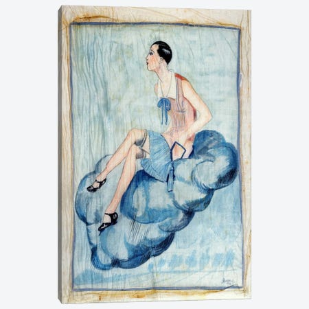 'La Garconne', c. 1925-30 (painted silk) Canvas Print #BMN21} by Hungarian School Canvas Artwork
