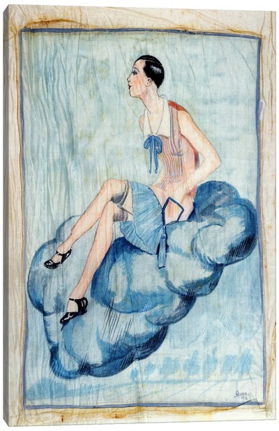 'La Garconne', c. 1925-30 (painted silk) Canvas Art Print