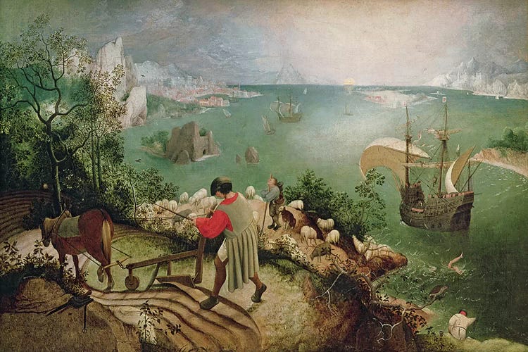 Landscape with the Fall of Icarus, c.1555  by Pieter Brueghel the Elder wall art
