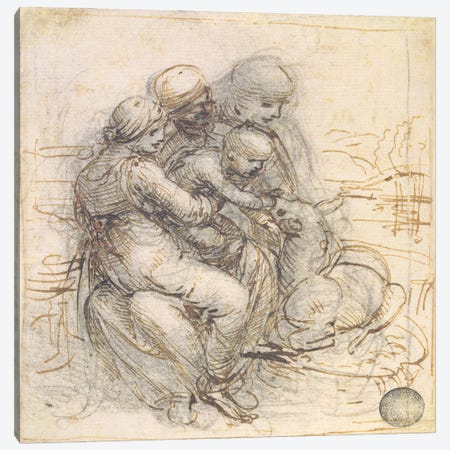 Virgin and Child with St. Anne, c.1501-10  Canvas Print #BMN2216} by Leonardo da Vinci Canvas Wall Art