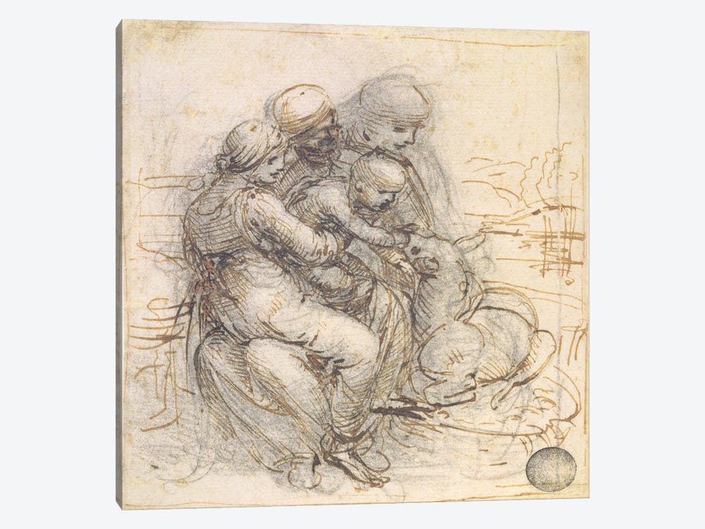 Virgin and Child with St. Anne, c.1501-10  by Leonardo da Vinci 1-piece Canvas Art Print
