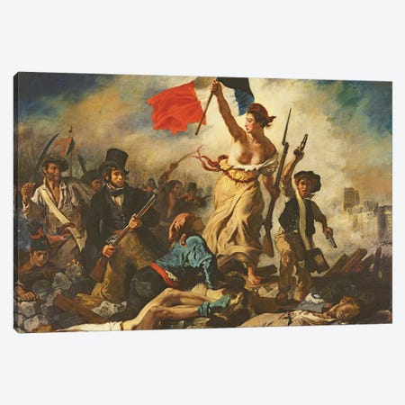 Liberty Leading the People, 28 July 1830, c.1830-31   Canvas Print #BMN221} by Ferdinand Victor Eugene Delacroix Canvas Artwork