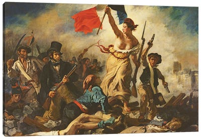 Liberty Leading the People, 28 July 1830, c.1830-31   Canvas Art Print - Romanticism Art