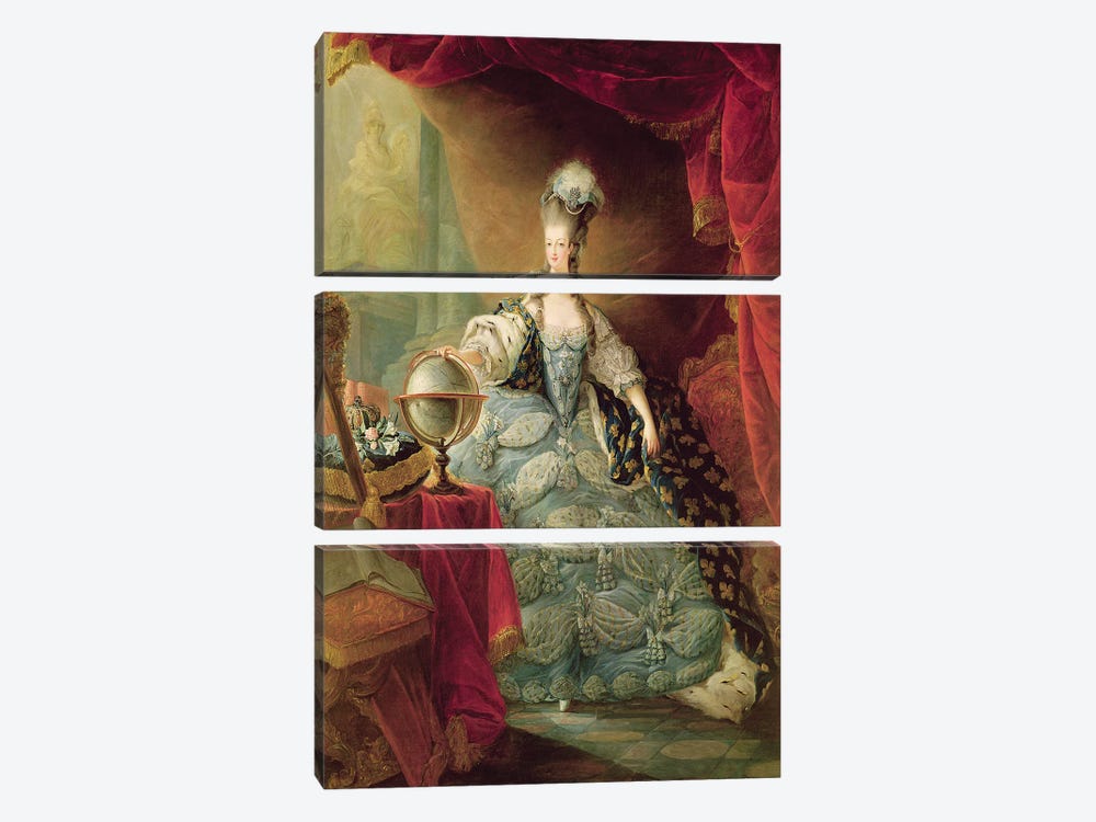 Portrait of Marie Antoinette  3-piece Canvas Art