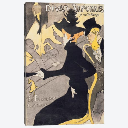 Poster advertising 'Le Divan Japonais', 1892  Canvas Print #BMN2229} by Henri de Toulouse-Lautrec Canvas Artwork