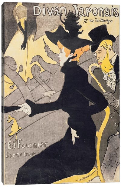 Poster advertising 'Le Divan Japonais', 1892  Canvas Art Print - Henri de Toulouse Lautrec