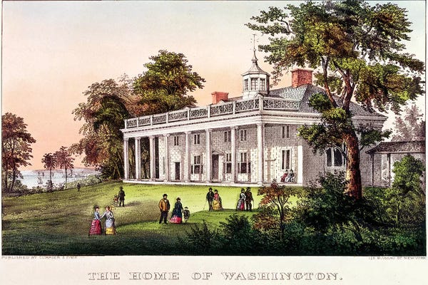American School: The Home of George Washington, Mount Vernon, Virginia, published by Nathaniel Currier  by American School