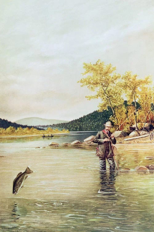 Trout Fisherman, 1889  by Denton wall art