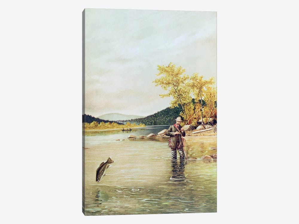 Trout Fisherman, 1889  by Denton 1-piece Canvas Art Print