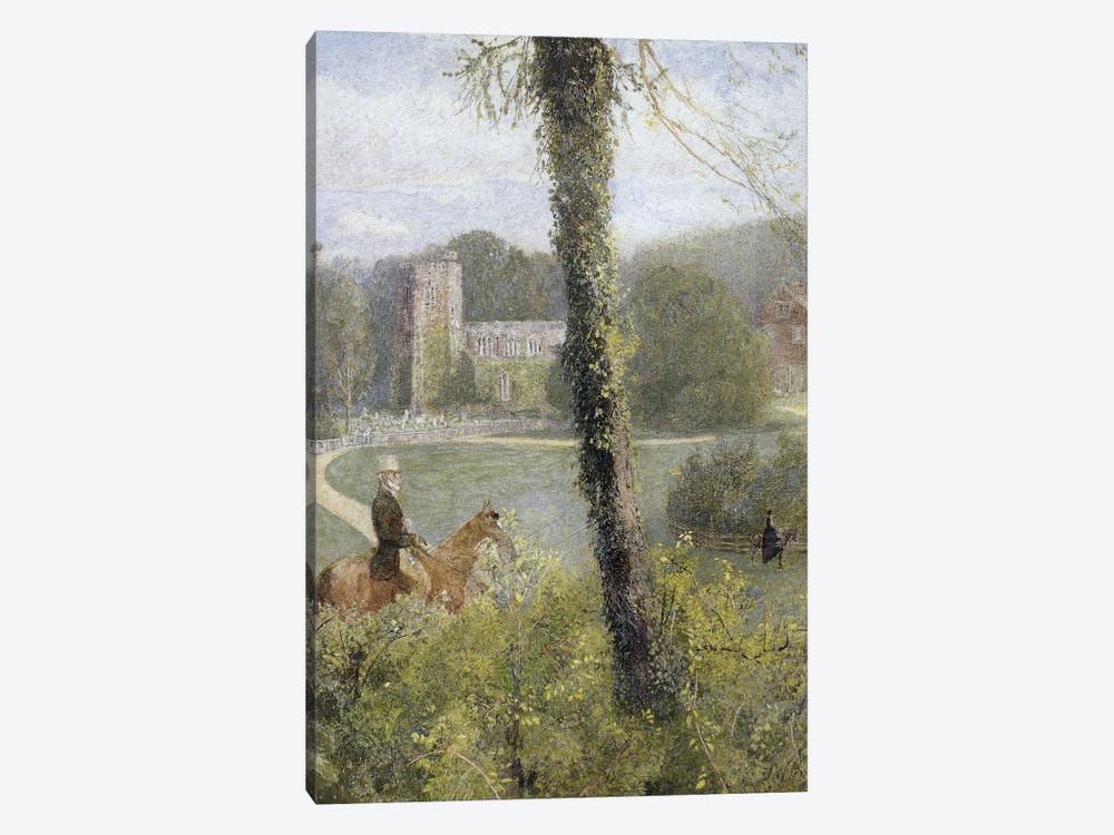 Somerset: Man Riding to His Lady,  by John William North 1-piece Canvas Print