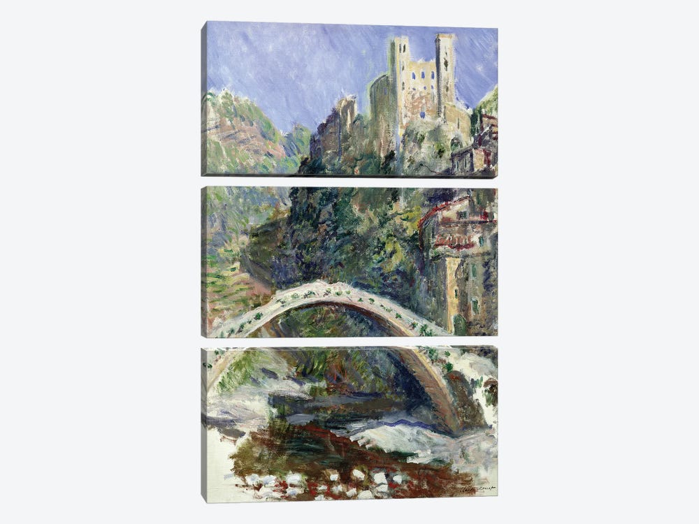 The Castle of Dolceacqua, 1884  by Claude Monet 3-piece Canvas Wall Art