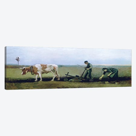 Labourer and Peasant Planting Potatoes, 1884  Canvas Print #BMN2240} by Vincent van Gogh Canvas Art