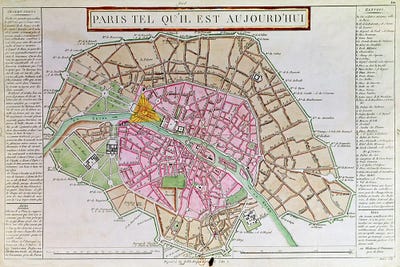 Map Of Paris June 1800 Art Print By French School Icanvas