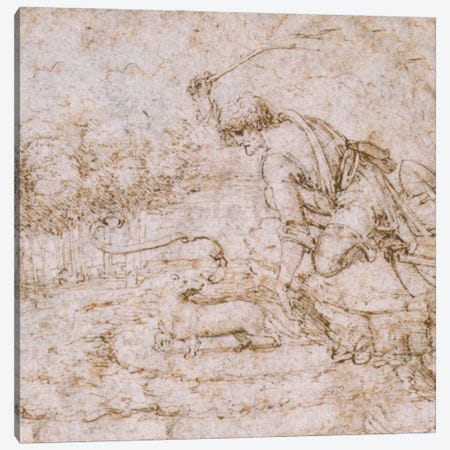 The Ermine as a Symbol of Purity, c.1494  Canvas Print #BMN2252} by Leonardo da Vinci Canvas Art Print