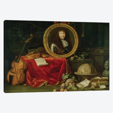 Still life with portrait of King Louis XIV  Canvas Print #BMN2254} by Jean Garnier Canvas Art