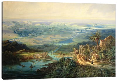 The Suez Canal, 1864  Canvas Art Print - Egypt Art