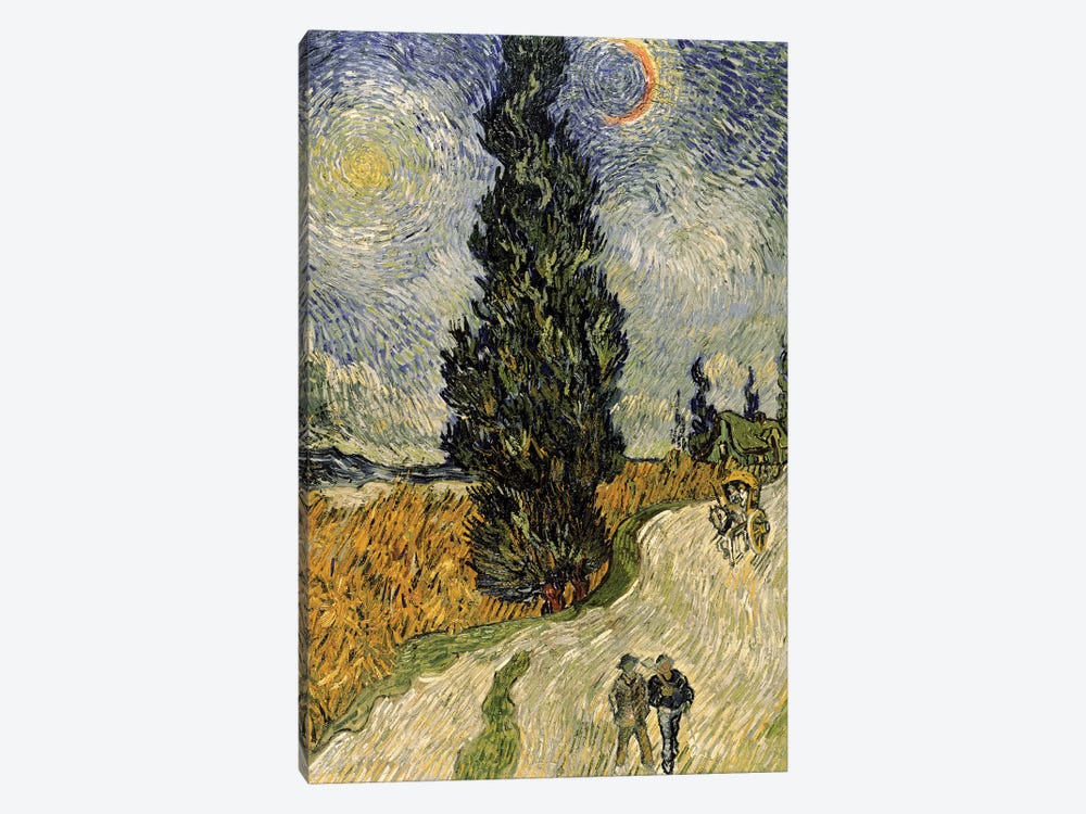 Road with Cypresses, 1890  by Vincent van Gogh 1-piece Canvas Art