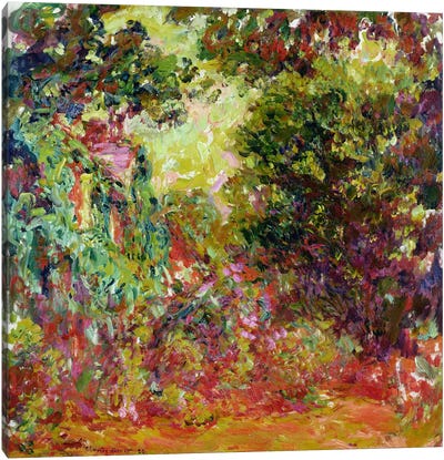 The Artist's House from the Rose Garden, 1922-24  Canvas Art Print - Claude Monet