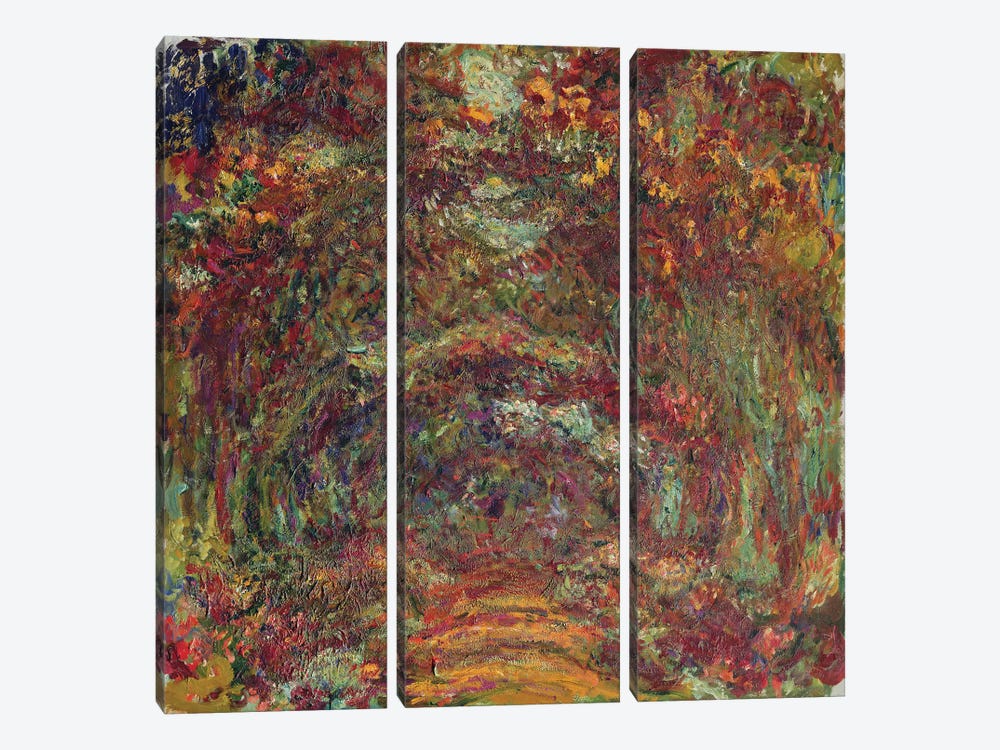 The Rose Path, Giverny, 1920-22  3-piece Canvas Art Print