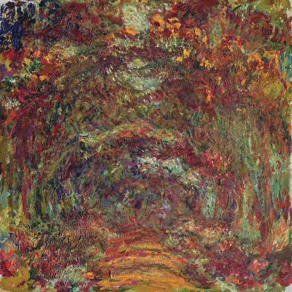 All Things Monet: The Rose Path, Giverny, 1920-22  by Claude Monet