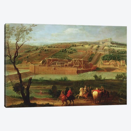 View of the Marly Machine and the Aqueduct at Louveciennes, 1722  Canvas Print #BMN2280} by Pierre-Denis Martin Canvas Artwork