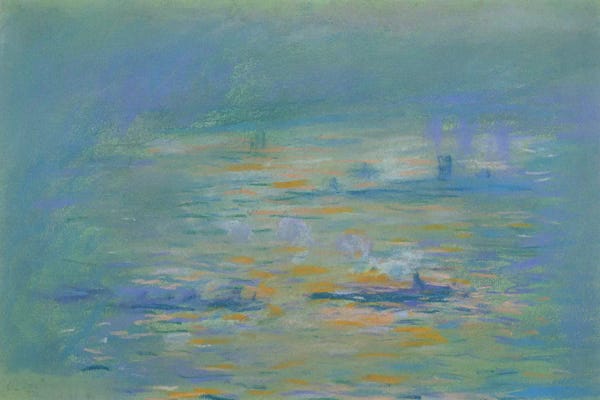 Claude Monet: Tugboats on the River Thames  by Claude Monet