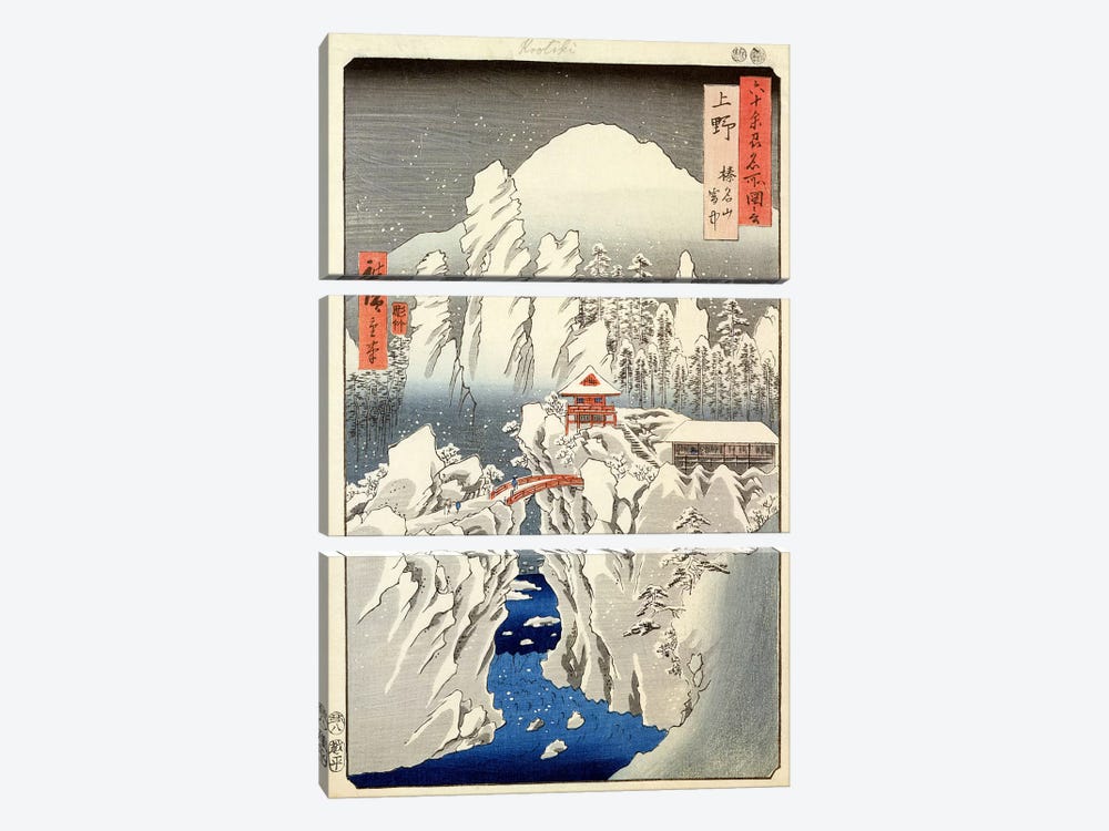 Kozuke, Harunasan setchu (Kozuke Province: Mount Haruna Under Snow) by Utagawa Hiroshige 3-piece Canvas Artwork