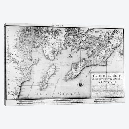 Atlas 131 H f.1 Map of Bas Poitou, Pays d'Aunis and Saintonge, from 'Recueil des Plans du Bas Poitou et de l'Aunis'  Canvas Print #BMN2295} by Claude Masse Canvas Artwork