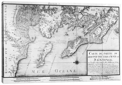 Atlas 131 H f.1 Map of Bas Poitou, Pays d'Aunis and Saintonge, from 'Recueil des Plans du Bas Poitou et de l'Aunis'  Canvas Art Print