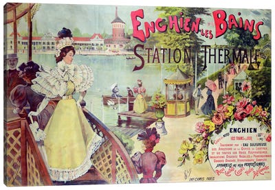 Poster advertising the spa resort of Enghien-les-Bains, France, late 19th century  Canvas Art Print