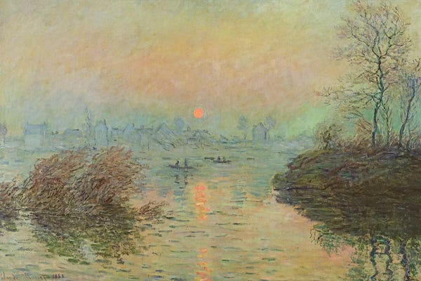 Impressionism: Sun Setting over the Seine at Lavacourt. Winter Effect, 1880  by Claude Monet