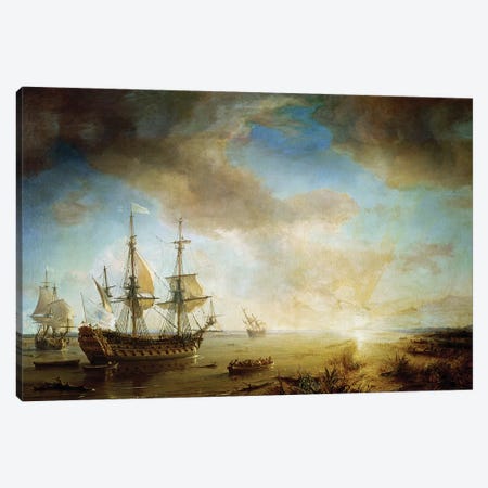 Expedition of Robert Cavelier de La Salle  Canvas Print #BMN2299} by Jean Antoine Theodore Gudin Art Print