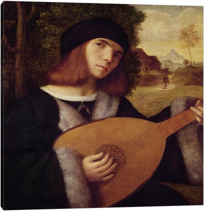 The Lute Player  Canvas Art Print