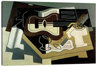 Guitar and Clarinet, 1920  Canvas Art Print - Juan Gris