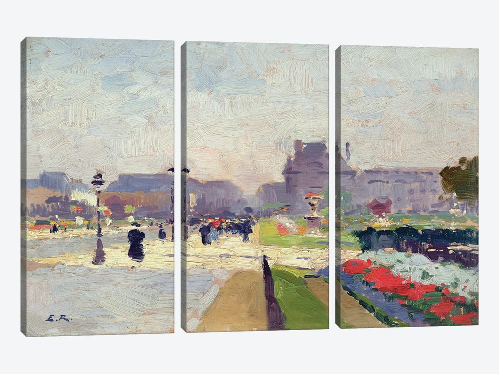 Avenue Paul Deroulede, Tuileries, Paris  by Jules Ernest Renoux 3-piece Art Print