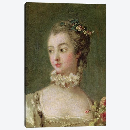 Detail Of Head & Shoulders, Madame de Pompadour  Canvas Print #BMN2345} by Francois Boucher Canvas Art