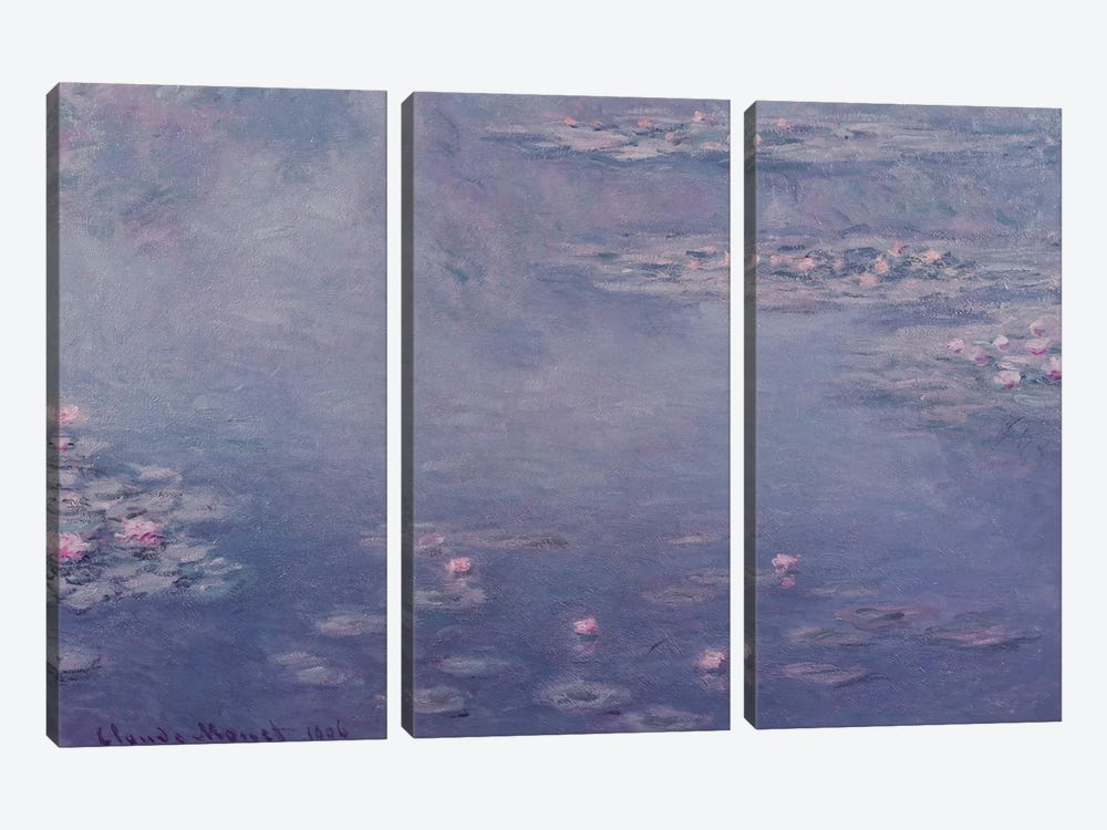 Nympheas, 1906  by Claude Monet 3-piece Art Print