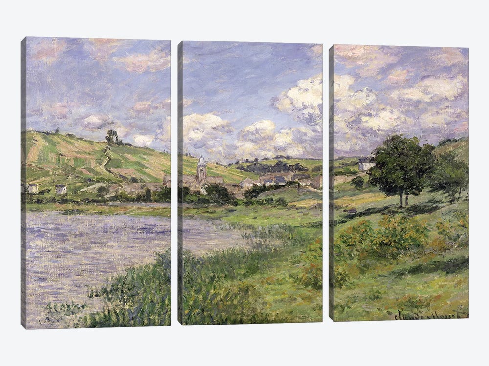 Landscape, Vetheuil, 1879  by Claude Monet 3-piece Canvas Art Print