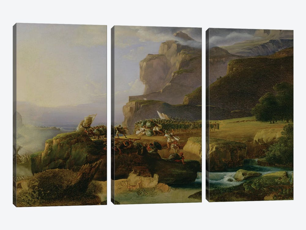 Battle of Thermopylae in 480 BC, 1823  by Massimo Taparelli d' Azeglio 3-piece Canvas Wall Art