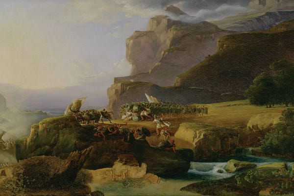 Military: Battle of Thermopylae in 480 BC, 1823  by Massimo Taparelli d' Azeglio