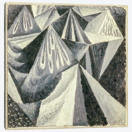 Cubo-Futurist Composition in Grey and White, 1916  Canvas Print #BMN2367} by Alexander Bogomazov Canvas Art