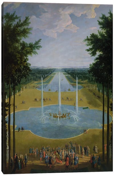 View of the Bassin d'Apollon in the gardens of Versailles, 1713  Canvas Art Print