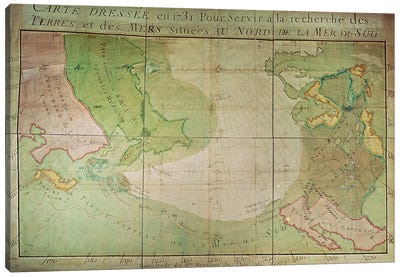 Map of New Discoveries in the North of the South Sea, East of Siberia and West of New France, 1731  Canvas Art Print