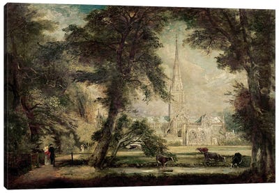 Salisbury Cathedral from the Bishop's Grounds, c.1822-23  Canvas Art Print