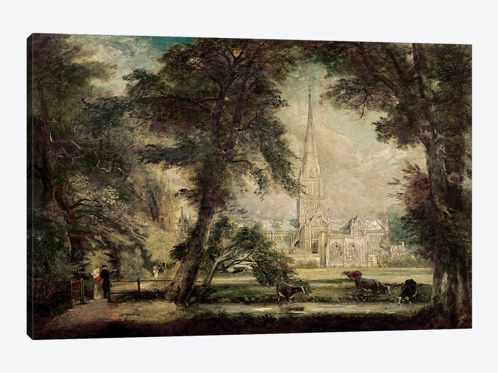 Salisbury Cathedral from the Bishop's Grounds, c.1822-23  by John Constable 1-piece Canvas Art