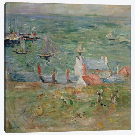The Port of Gorey on Jersey, 1886  Canvas Print #BMN2385} by Berthe Morisot Canvas Art