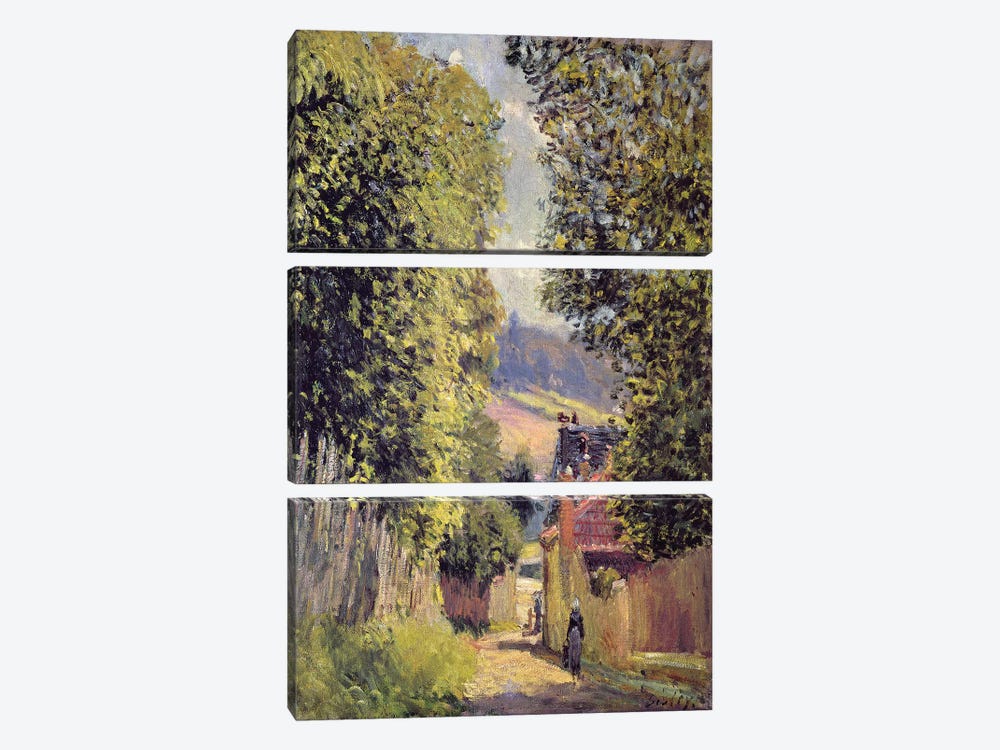 A Road in Louveciennes, 1883  3-piece Art Print