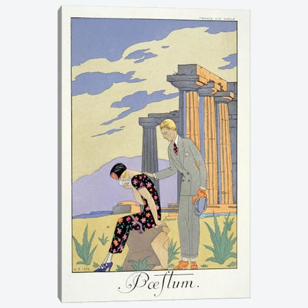 Paestum, 1924 (pochoir print) Canvas Print #BMN23} by George Barbier Canvas Art