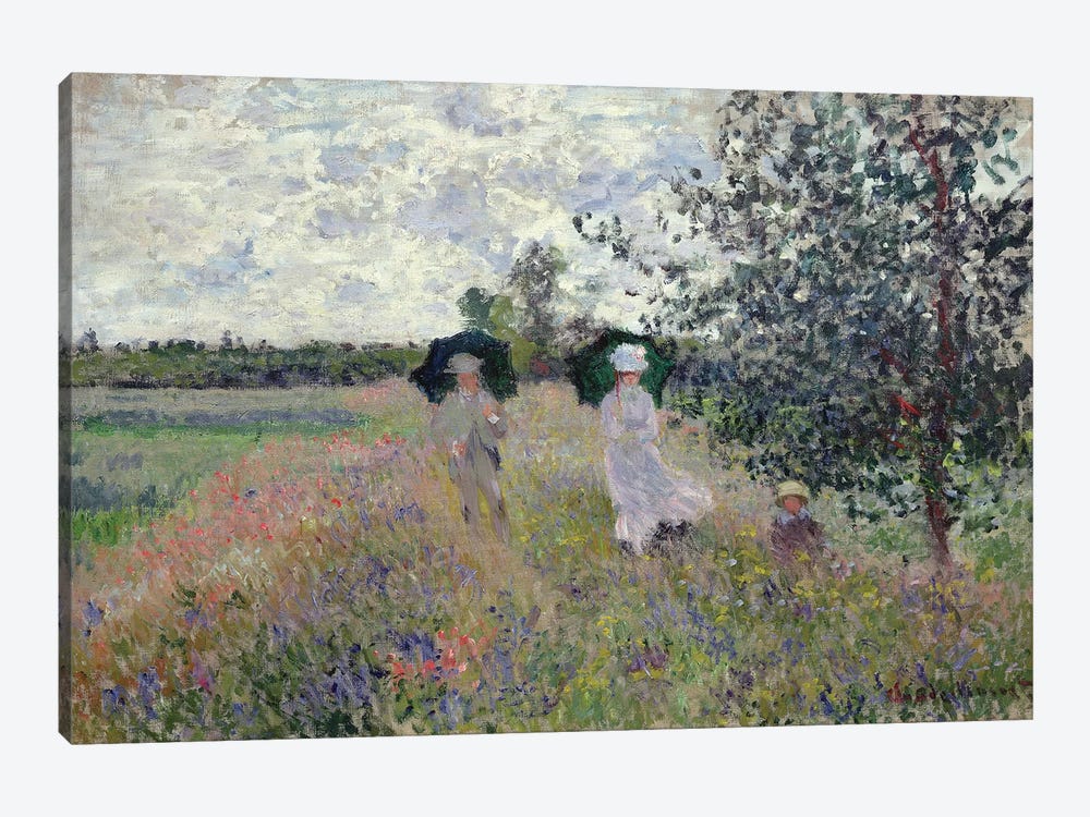 Promenade near Argenteuil, 1873  by Claude Monet 1-piece Canvas Art Print